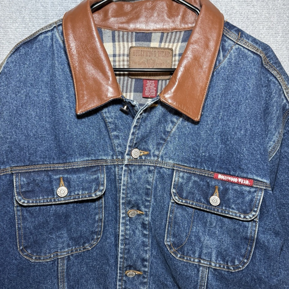 Vintage Hollywood Wear Jean Jacket Men's Large Western Embroidered Monty Roberts